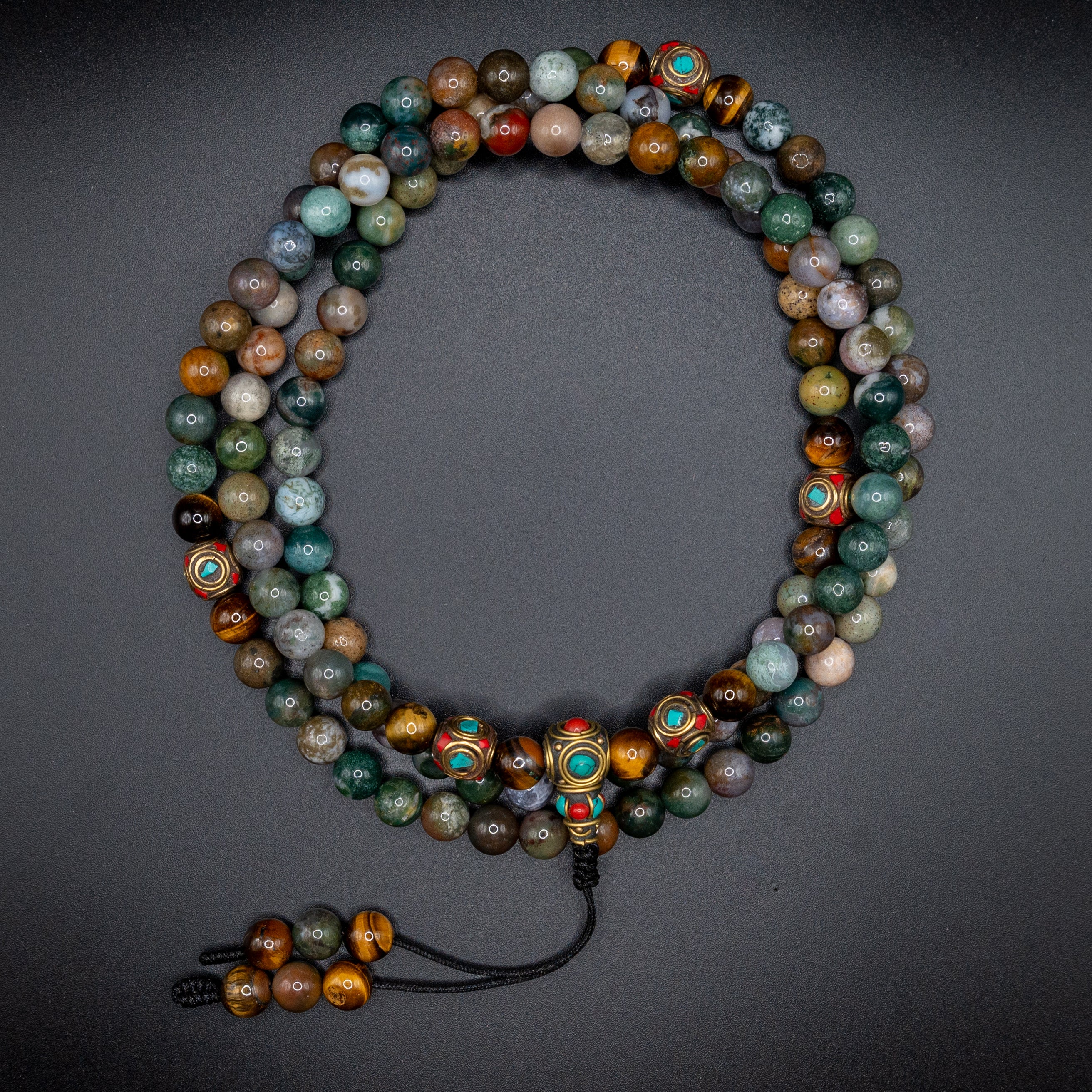 Moss Agate Wealth Mala