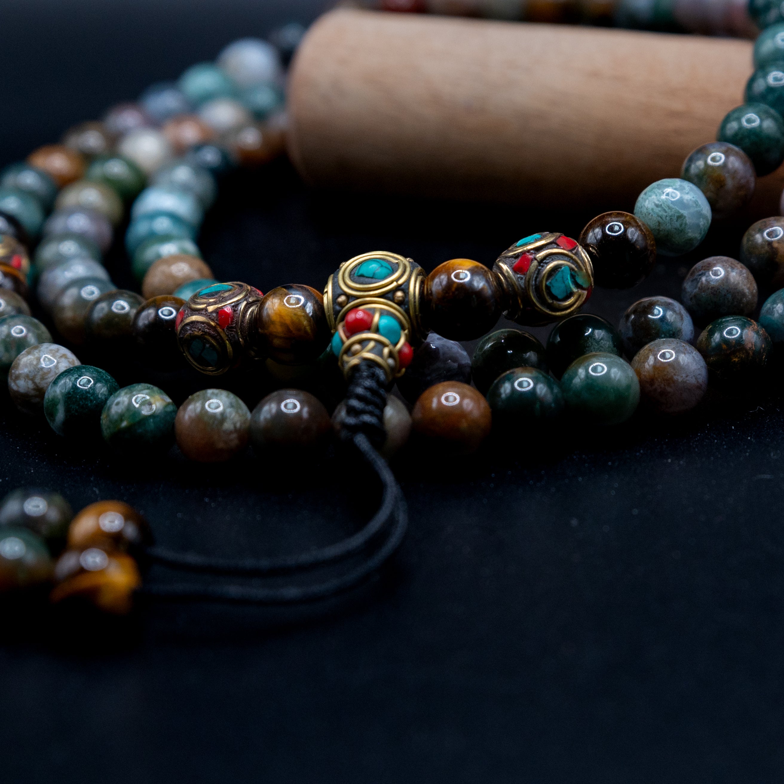 Moss Agate Wealth Mala