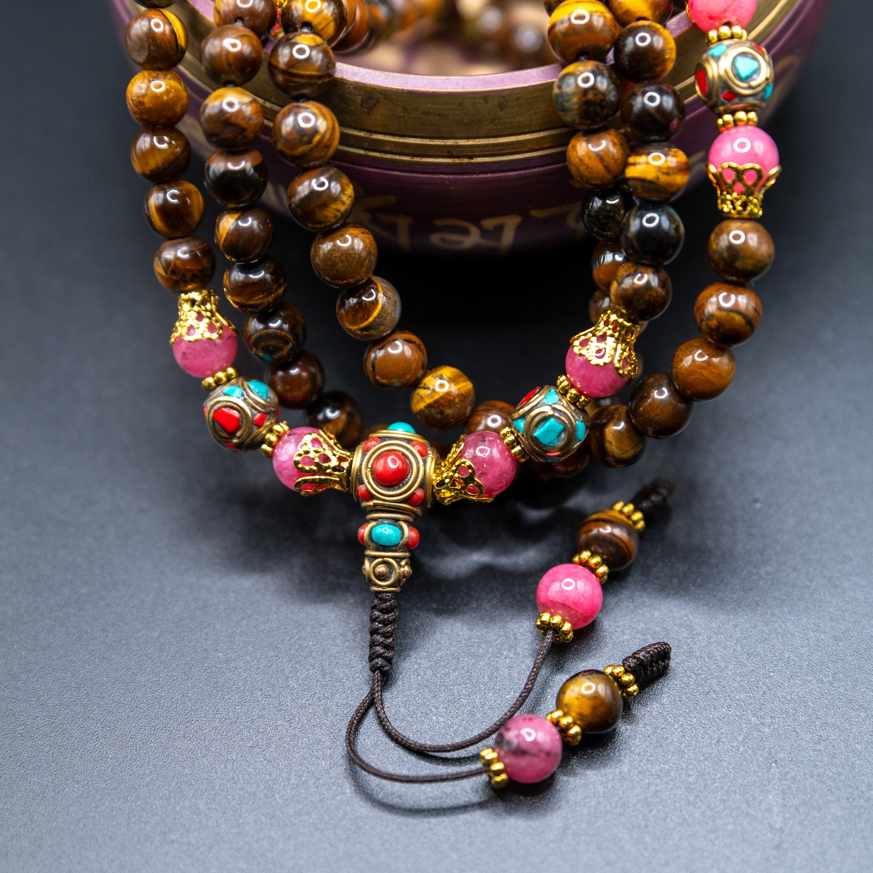 Tiger Eye Courage and Compassion Mala