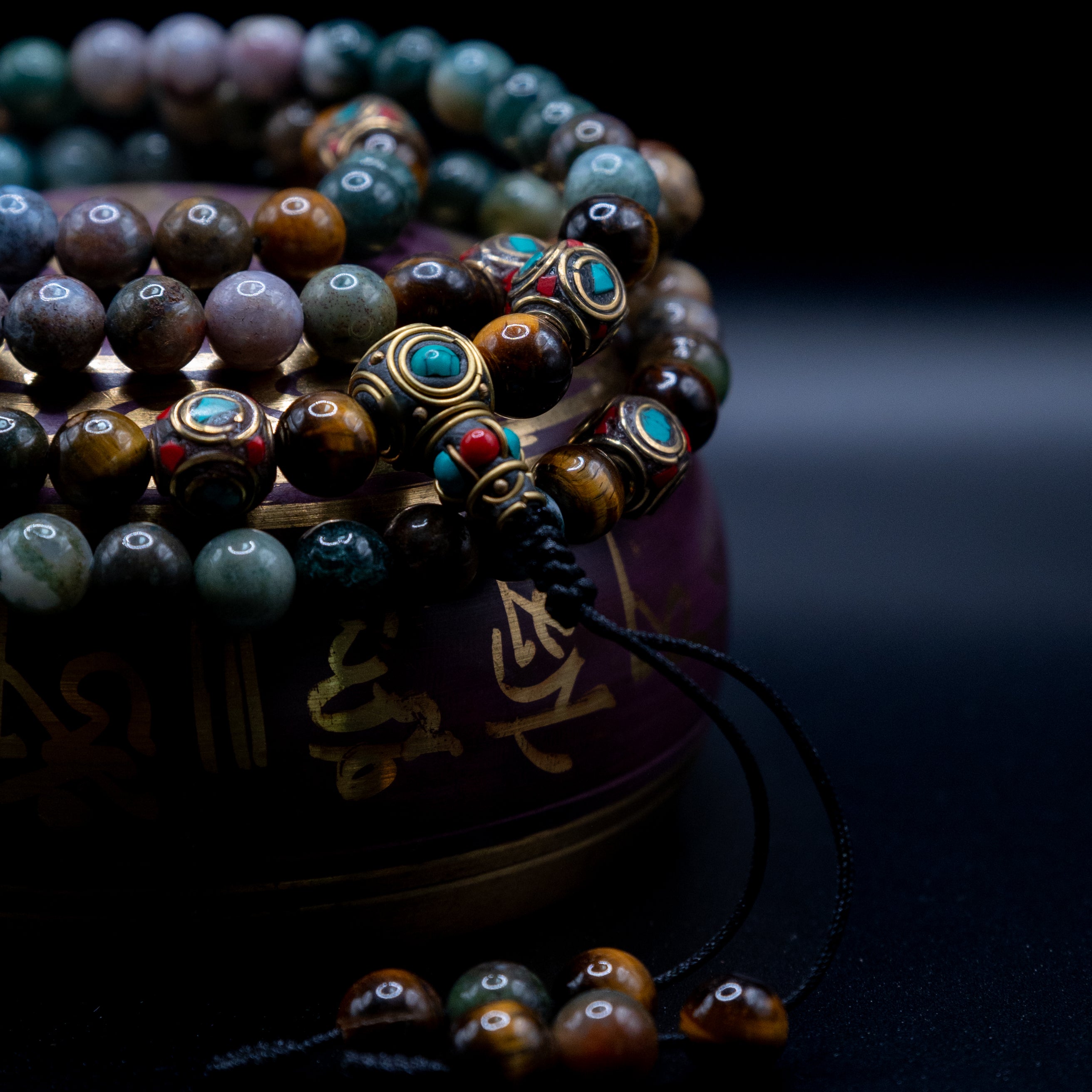 Moss Agate Wealth Mala